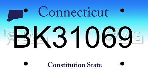 BK31069 Connecticut License Plate