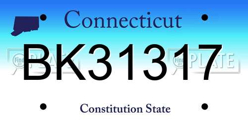 BK31317 Connecticut License Plate