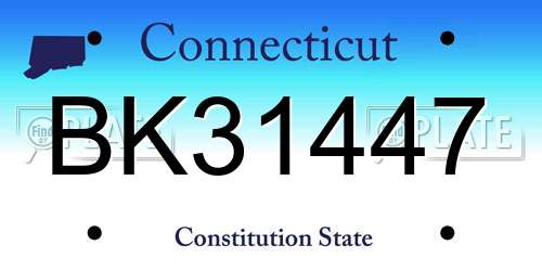 BK31447 Connecticut License Plate