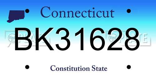 BK31628 Connecticut License Plate