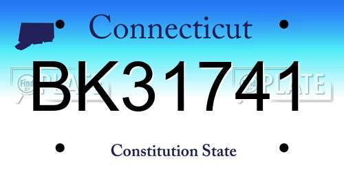 BK31741 Connecticut License Plate