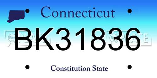 BK31836 Connecticut License Plate