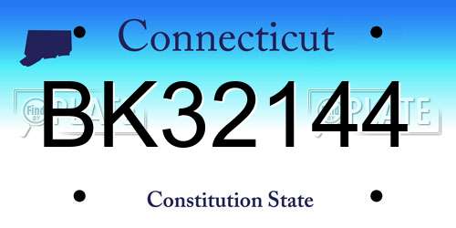 BK32144 Connecticut License Plate