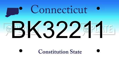 BK32211 Connecticut License Plate