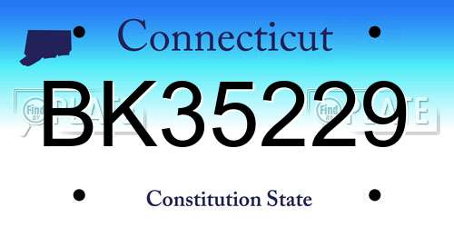 BK35229 Connecticut License Plate