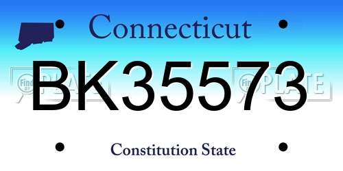 BK35573 Connecticut License Plate