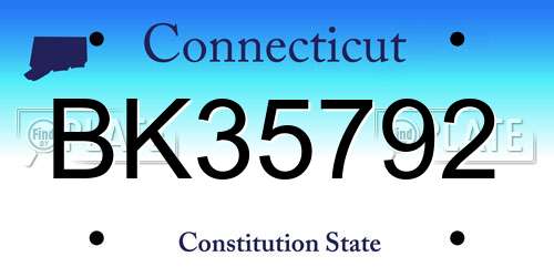 BK35792 Connecticut License Plate