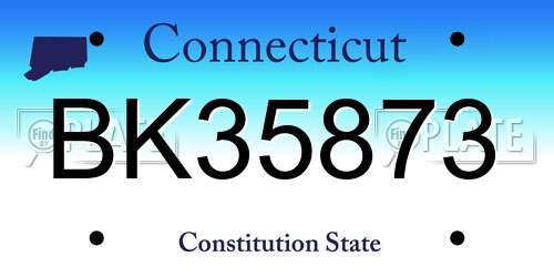 BK35873 Connecticut License Plate