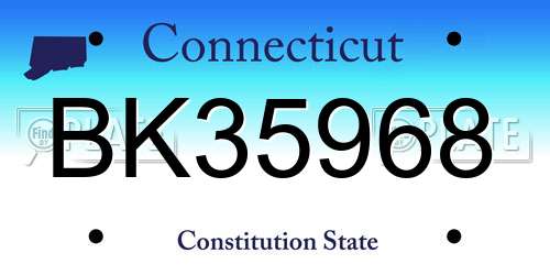 BK35968 Connecticut License Plate