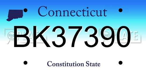 BK37390 Connecticut License Plate