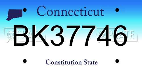 BK37746 Connecticut License Plate