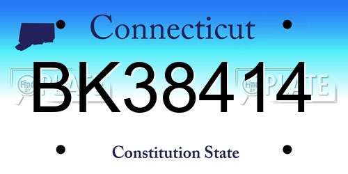 BK38414 Connecticut License Plate