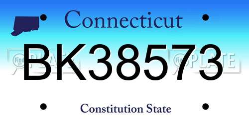 BK38573 Connecticut License Plate