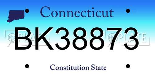 BK38873 Connecticut License Plate