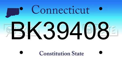 BK39408 Connecticut License Plate