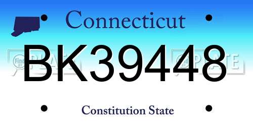 BK39448 Connecticut License Plate