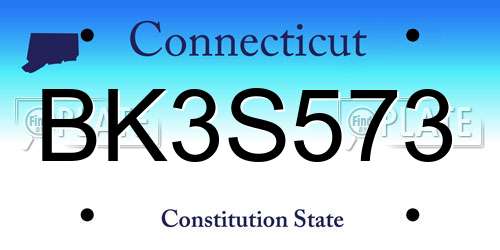 BK3S573 Connecticut License Plate
