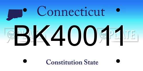 BK40011 Connecticut License Plate