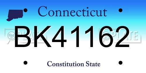 BK41162 Connecticut License Plate