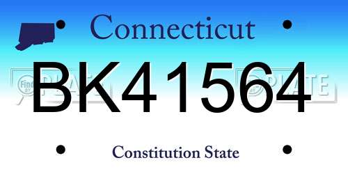 BK41564 Connecticut License Plate