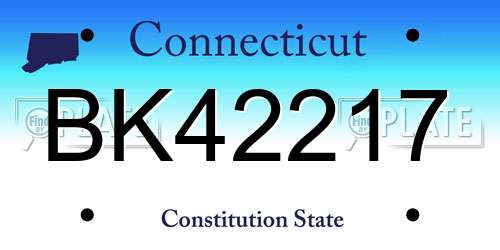 BK42217 Connecticut License Plate
