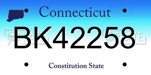 BK42258 Connecticut License Plate