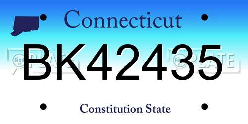 BK42435 Connecticut License Plate