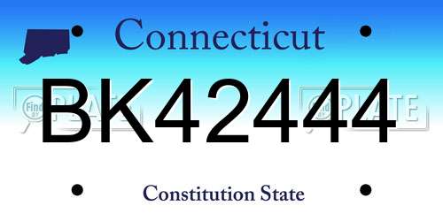 BK42444 Connecticut License Plate
