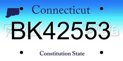 BK42553 Connecticut License Plate