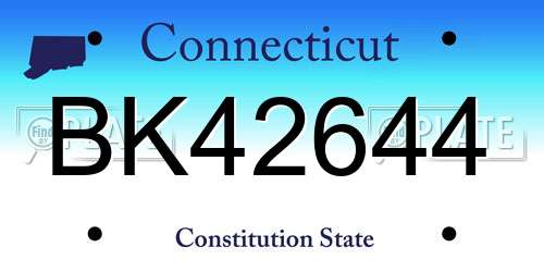 BK42644 Connecticut License Plate