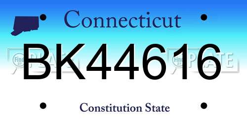 BK44616 Connecticut License Plate