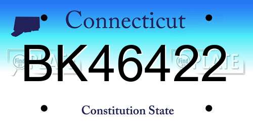 BK46422 Connecticut License Plate