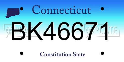 BK46671 Connecticut License Plate