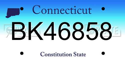 BK46858 Connecticut License Plate