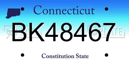 BK48467 Connecticut License Plate