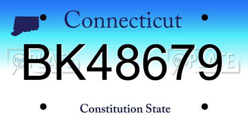BK48679 Connecticut License Plate