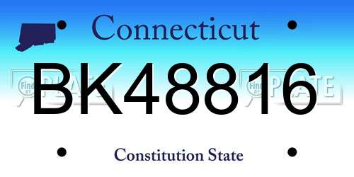 BK48816 Connecticut License Plate