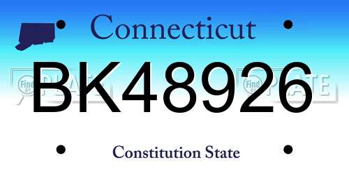 BK48926 Connecticut License Plate