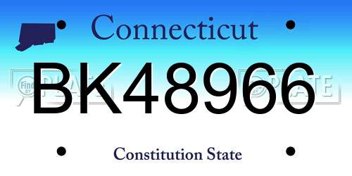 BK48966 Connecticut License Plate