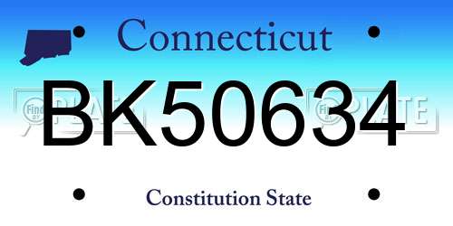 BK50634 Connecticut License Plate