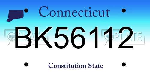 BK56112 Connecticut License Plate