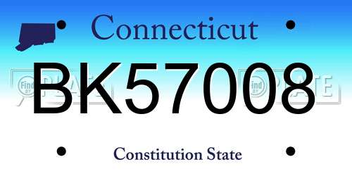 BK57008 Connecticut License Plate