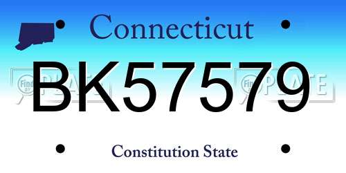 BK57579 Connecticut License Plate