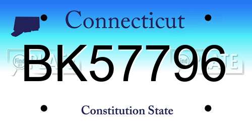 BK57796 Connecticut License Plate