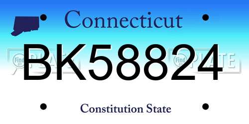 BK58824 Connecticut License Plate