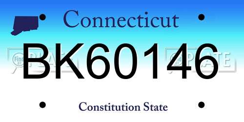 BK60146 Connecticut License Plate