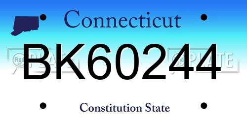 BK60244 Connecticut License Plate