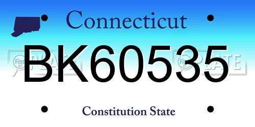 BK60535 Connecticut License Plate