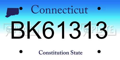 BK61313 Connecticut License Plate