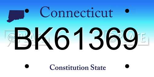 BK61369 Connecticut License Plate